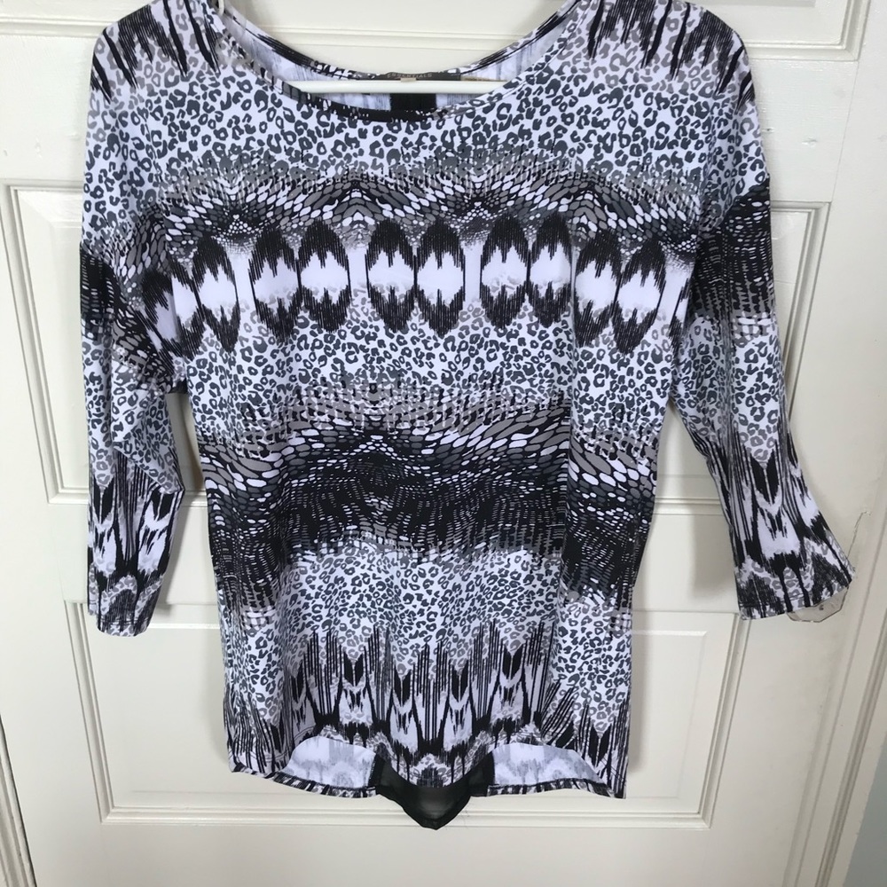 Animal print blouses with detail in back